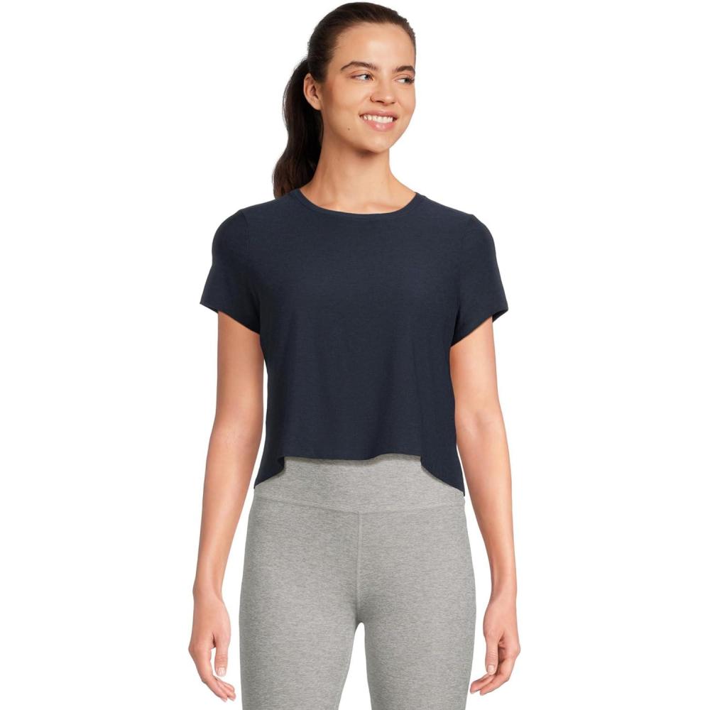 image:imageBeyond Yoga Womens Featherweight Supreme Cropped TeeNocturnal Navy