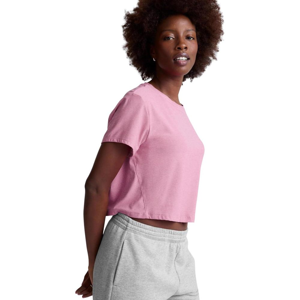 image:imageBeyond Yoga Womens Featherweight Supreme Cropped TeePink Haze Heather