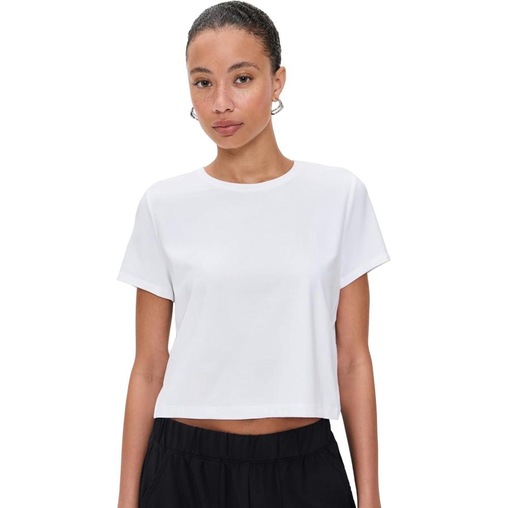 image:imageBeyond Yoga Womens Featherweight Supreme Cropped TeeWhite