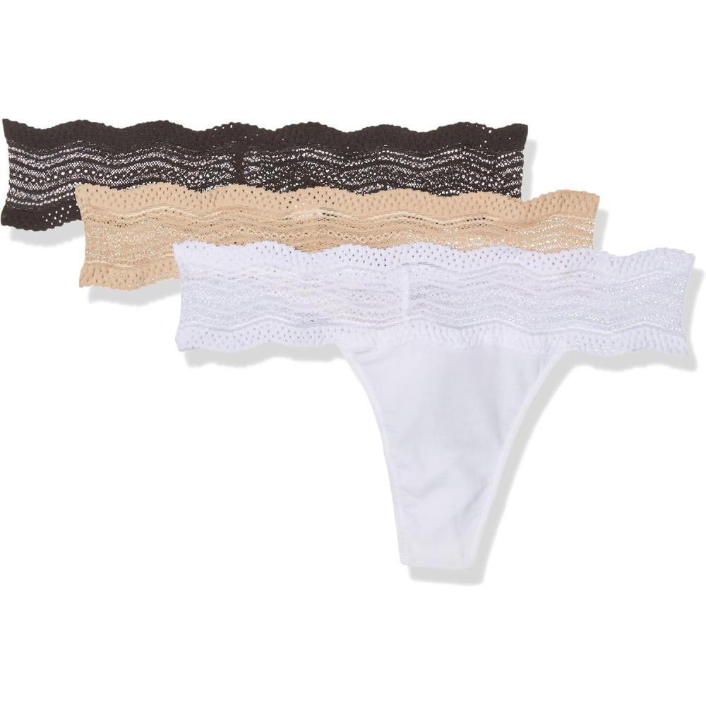 image:imageCosabella Womens Dolce Thong3 Pack Set Black Blush Tourm One Size Fits AllBlack Blush White