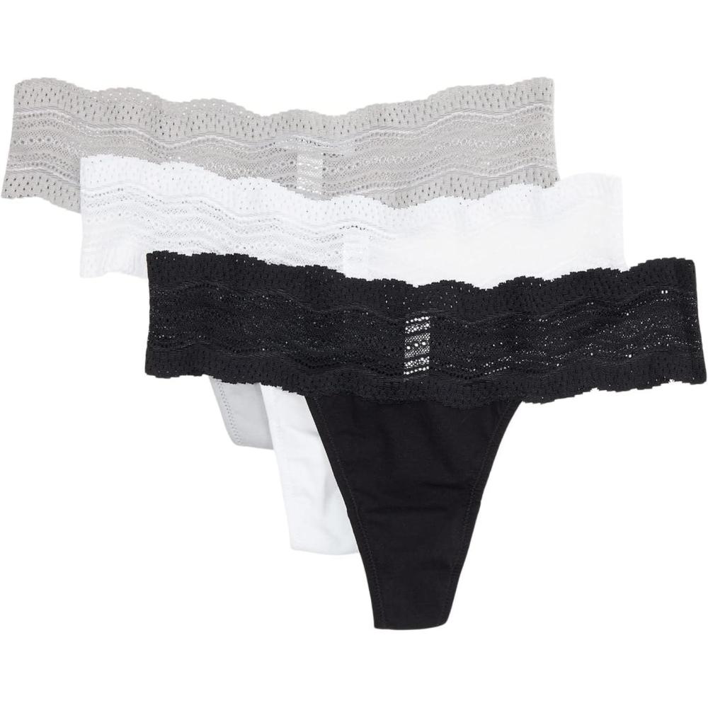 image:imageCosabella Womens Dolce Thong3 Pack Set Black Blush Tourm One Size Fits AllBlack Varansai Gray White