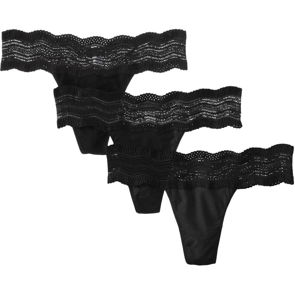 image:imageCosabella Womens Dolce Thong3 Pack Set Black Blush Tourm One Size Fits AllBlackBlackBlack