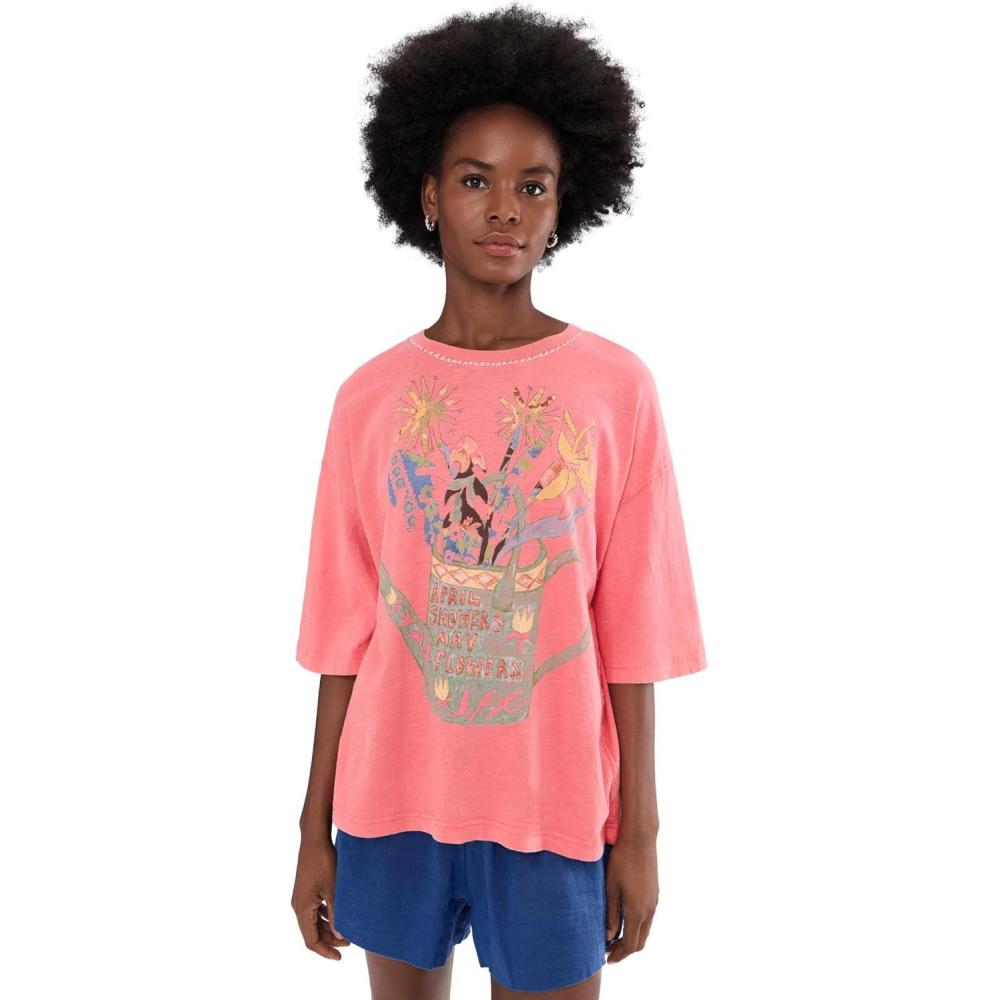 image:imageFree People Womens We The Free in Spring TeePink Poppy Combo