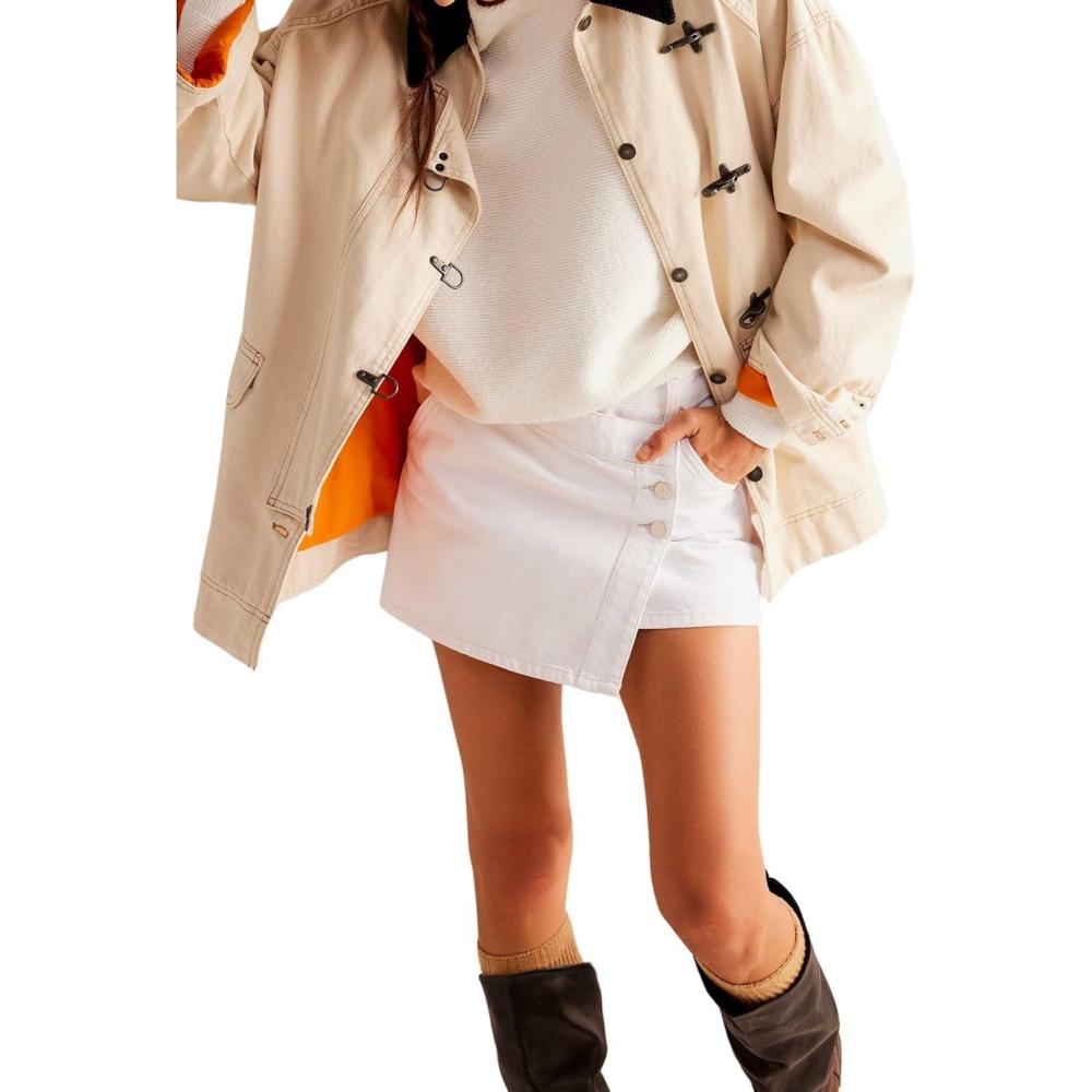 image:imageFree People Womens Wynne Denim SkirtBright White