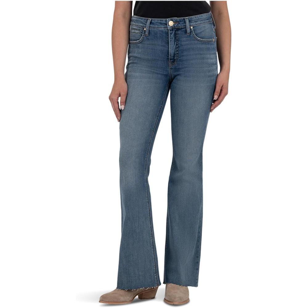 image:imageKUT from The Kloth Womens Stella High Rise Fab Ab Flare with Raw HemHardworking