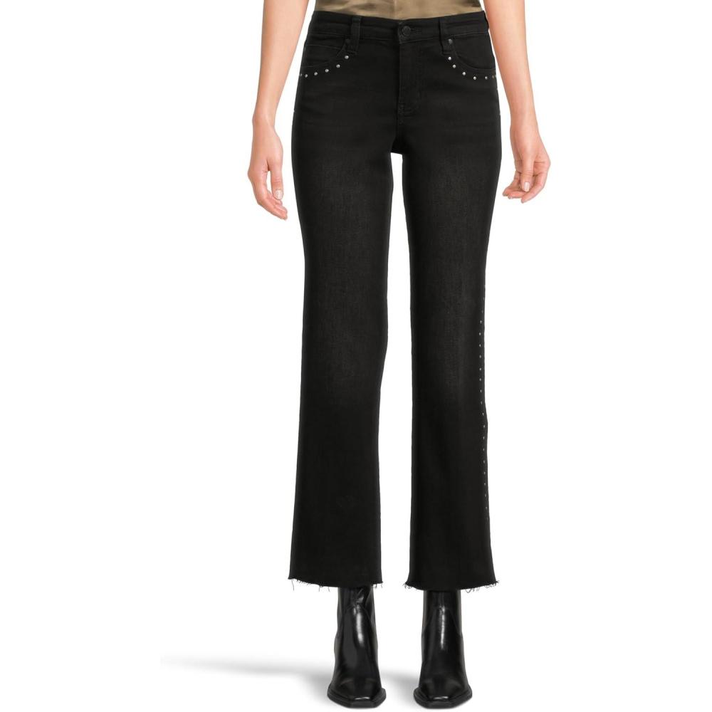 image:imageLiverpool Womens Kennedy MidRise Straight Jeans WStuds and Cut HemLost Creek