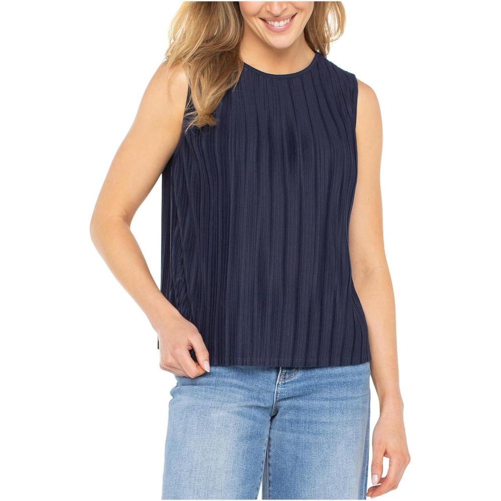 image:imageLiverpool Womens Sleeveless Crew Neck Knit TopDark Navy