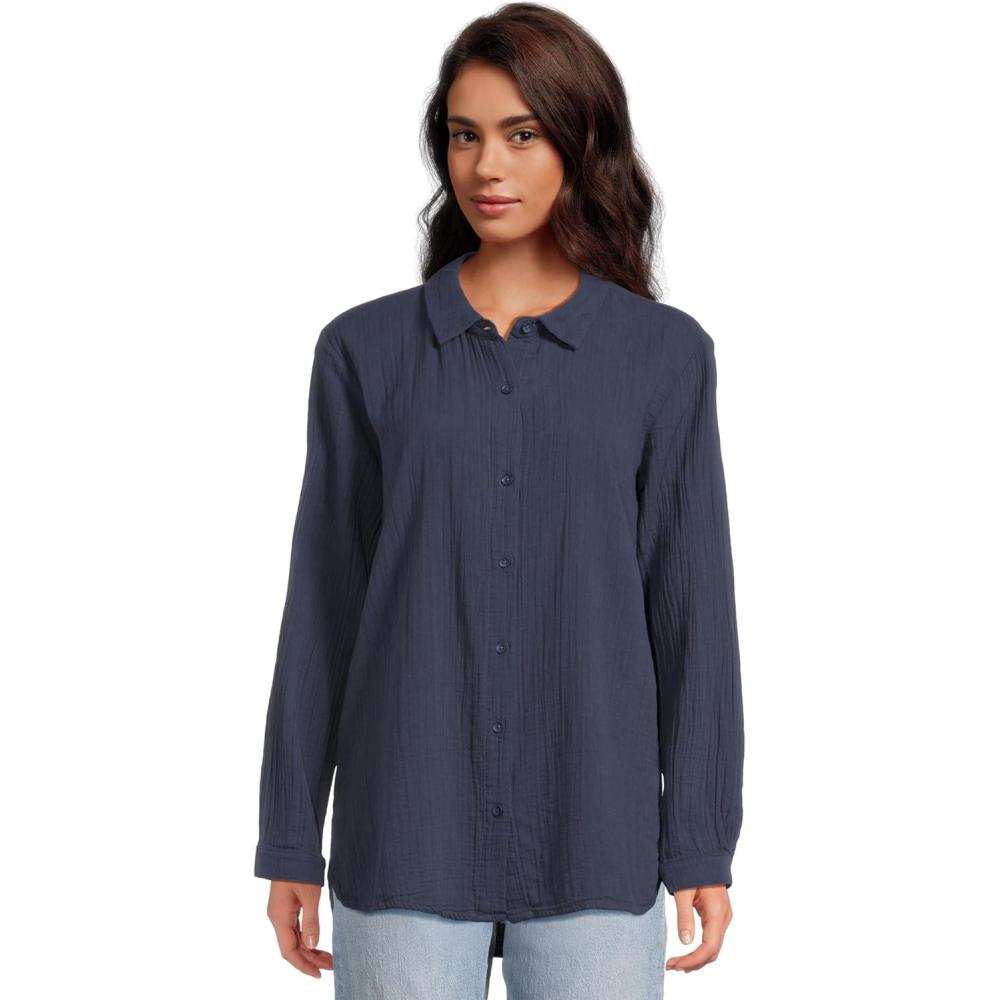 image:imageModODoc Womens Long Sleeve Buttonup ShirtVibrant Navy