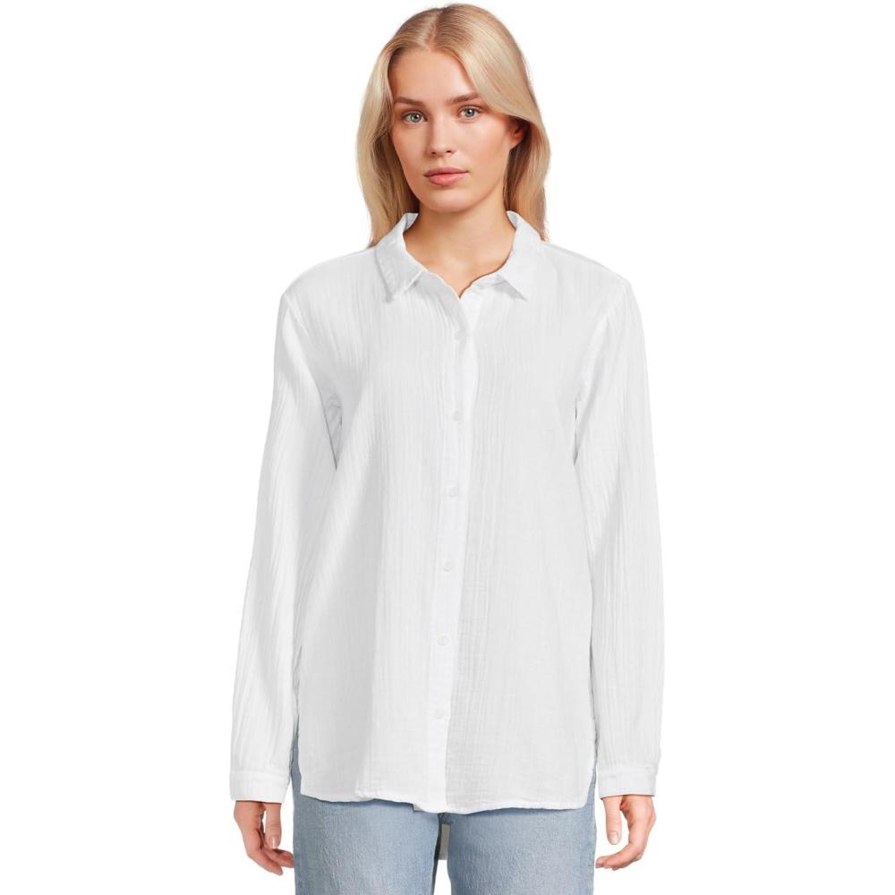 image:imageModODoc Womens Long Sleeve Buttonup ShirtWhite