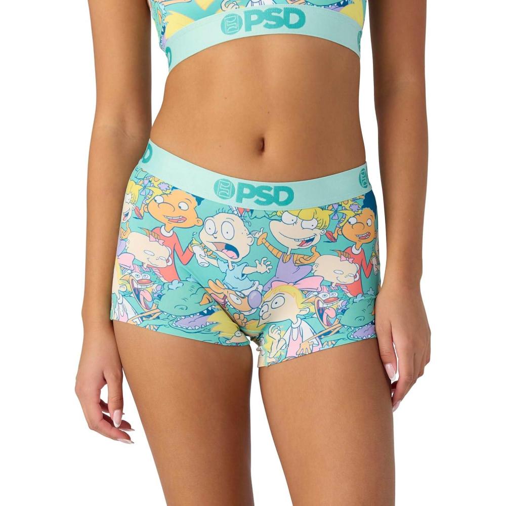 image:imagePSD Womens Smiley Print Boy Shorts Full Coverage Womens Underwear Comfortable Stretch Panties for Women90s Nick Pop