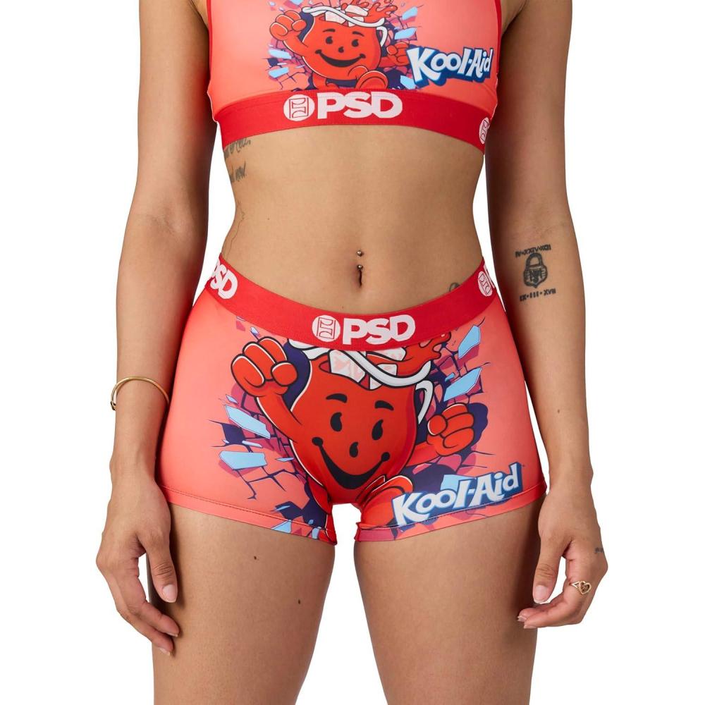 image:imagePSD Womens Smiley Print Boy Shorts Full Coverage Womens Underwear Comfortable Stretch Panties for WomenKool Aid Man