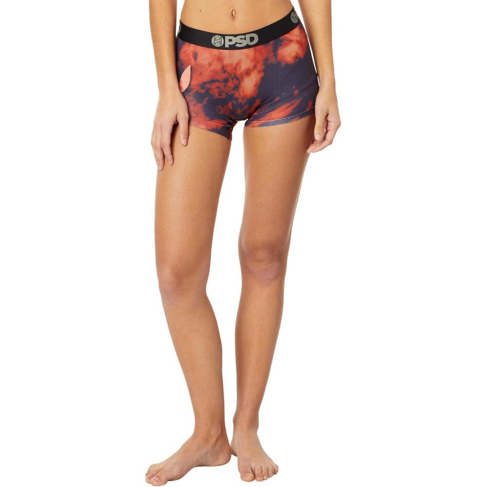 image:imagePSD Womens Smiley Print Boy Shorts Full Coverage Womens Underwear Comfortable Stretch Panties for WomenMulti Pb Lava Dye Bs