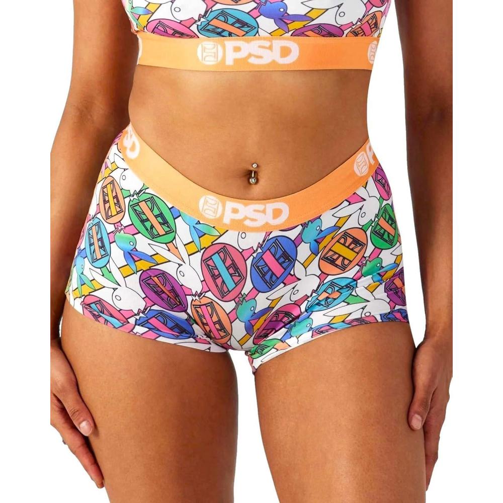 image:imagePSD Womens Smiley Print Boy Shorts Full Coverage Womens Underwear Comfortable Stretch Panties for WomenPb Geo