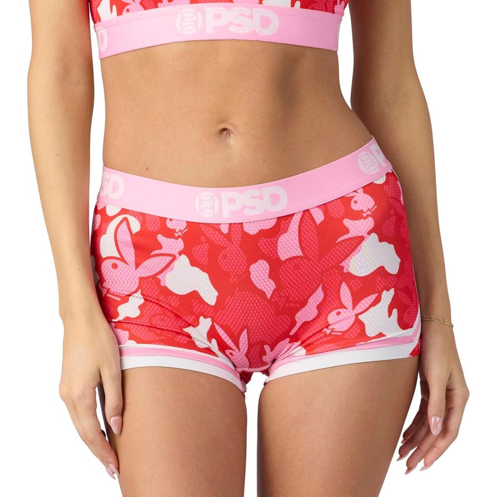 image:imagePSD Womens Smiley Print Boy Shorts Full Coverage Womens Underwear Comfortable Stretch Panties for WomenPb Love Camo
