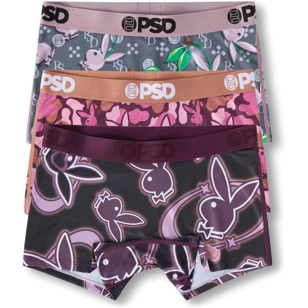 image:imagePSD Womens Smiley Print Boy Shorts Full Coverage Womens Underwear Comfortable Stretch Panties for WomenPb Tumble 3pack