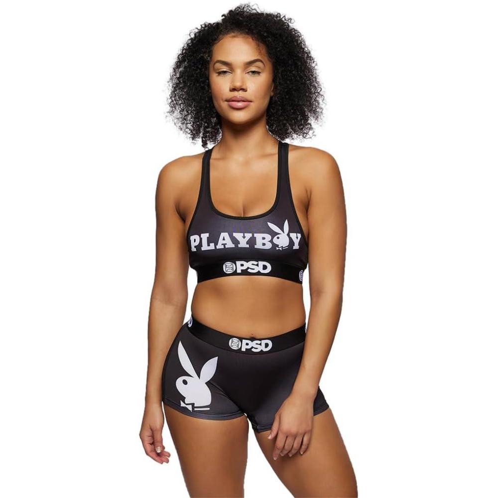 image:imagePSD Womens Smiley Print Boy Shorts Full Coverage Womens Underwear Comfortable Stretch Panties for WomenPlayboy Logo