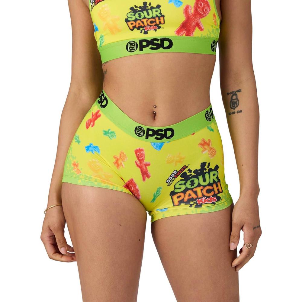 image:imagePSD Womens Smiley Print Boy Shorts Full Coverage Womens Underwear Comfortable Stretch Panties for WomenSour Patch Kids