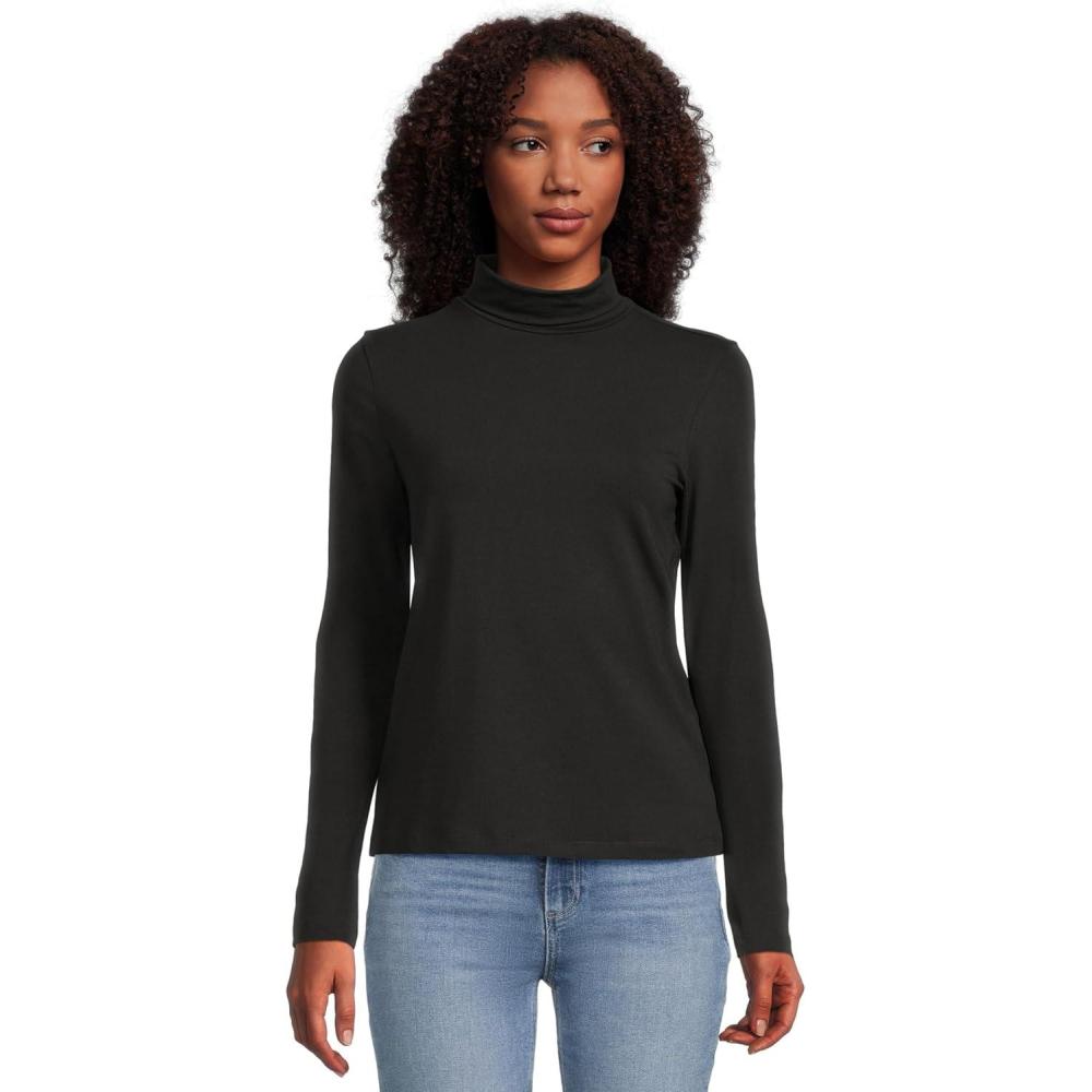 image:imagePact Womens Luxe Stretch Jersey Slim TurtleneckBlack