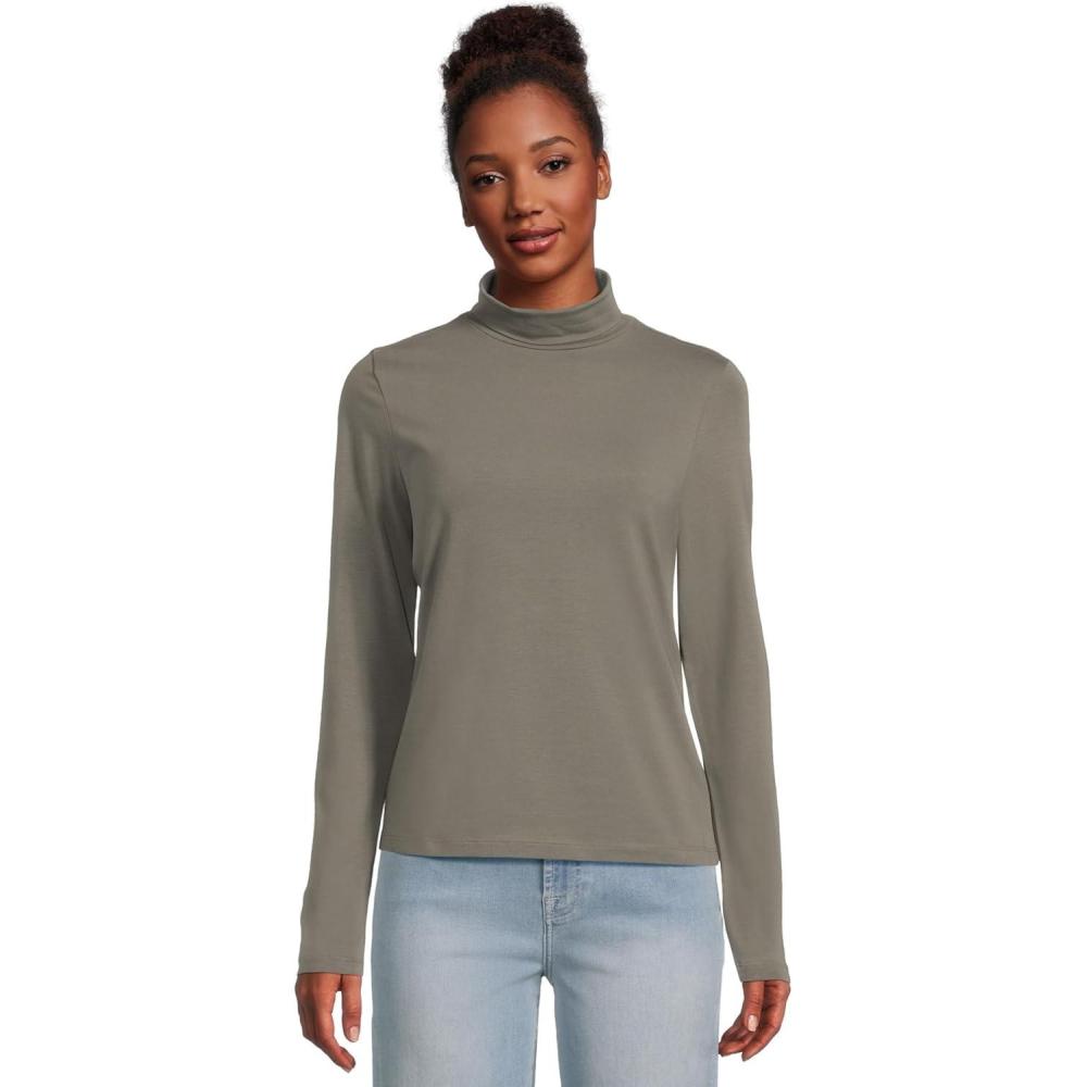 image:imagePact Womens Luxe Stretch Jersey Slim TurtleneckCastor Grey