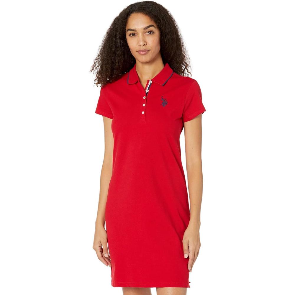 image:imagePolo Dress with Tipped Design by US Polo AssnEngine Red