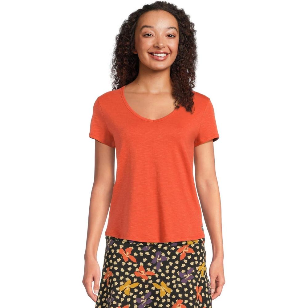 image:imageToadampCo Womens Marley Short Sleeve V TeeBurnt Ochre