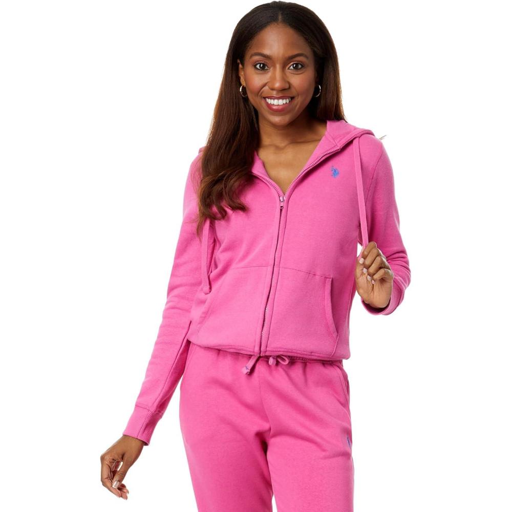 image:imageZipup Fleece Hoodie with LogoPink Pizazz
