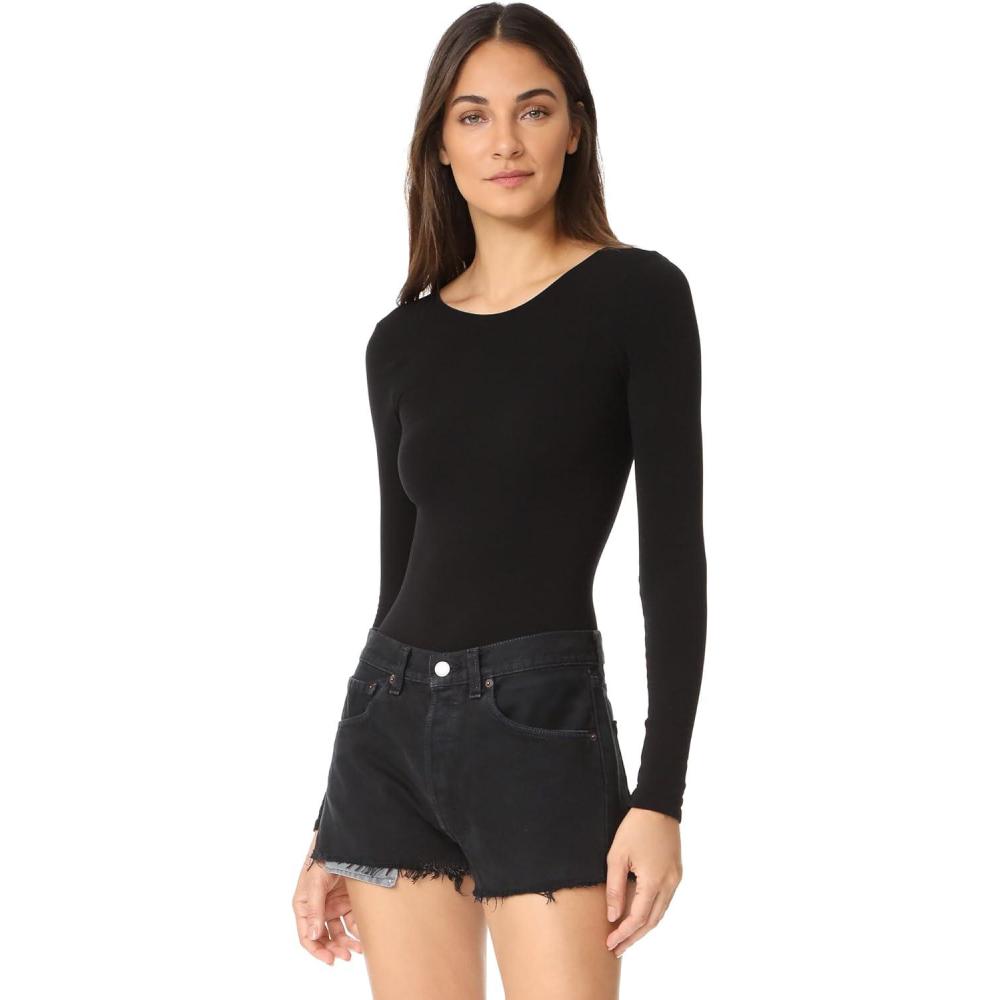 image:imagecommando Womens Ballet Scoop Back Crew Neck Thong BodysuitBlack