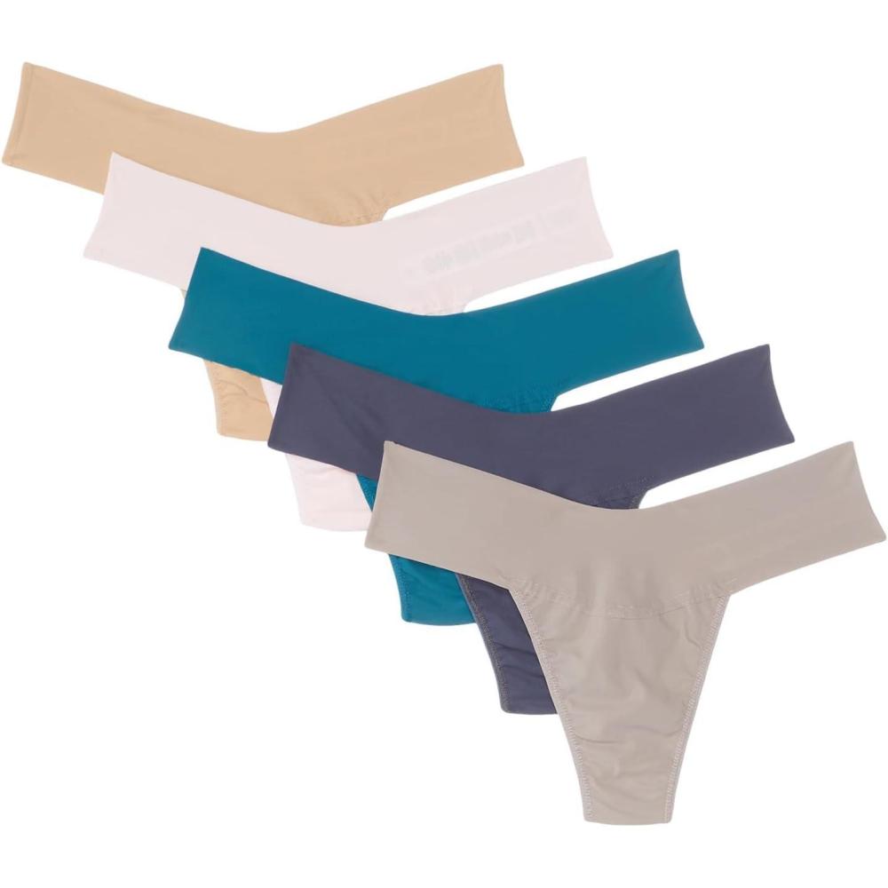 image:imagehanky panky womens Breathesoft Natural Rise Thong 5packBiscottiBliss PinkEarth DanceGraniteEvening Grey