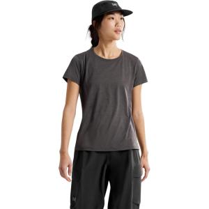 Arc’teryx Taema Crew Neck SS Women’s | Quick Dry Short Sleeve Workout Shirts – Lightweight Exercise Tops(Black Heather)