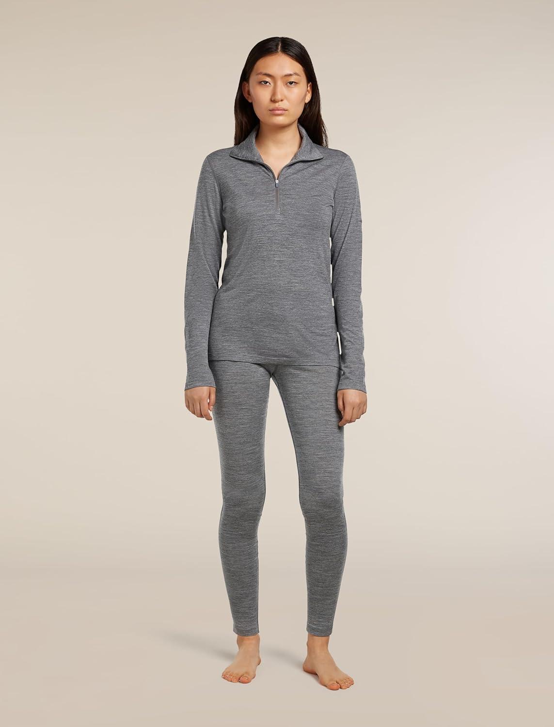 image:imageIcebreaker Merino womens Women Merino 200 Oasis Ls Half ZipGritstone Heather