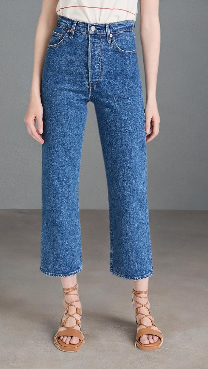 image:imageLevis Womens Premium Ribcage Straight Ankle JeansJazz Pop Medium Indigo