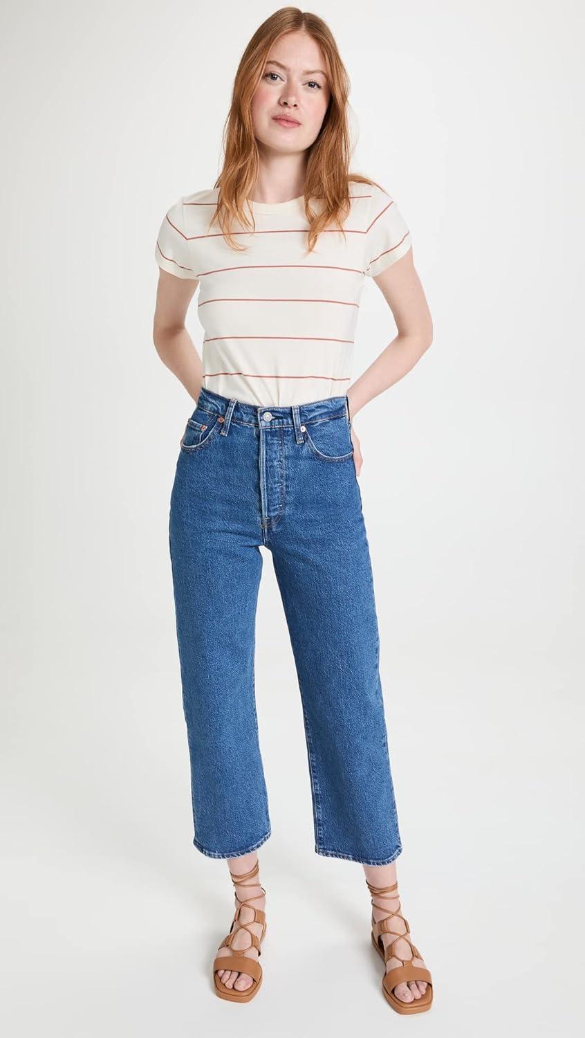 image:imageLevis Womens Premium Ribcage Straight Ankle JeansJazz Pop Medium Indigo