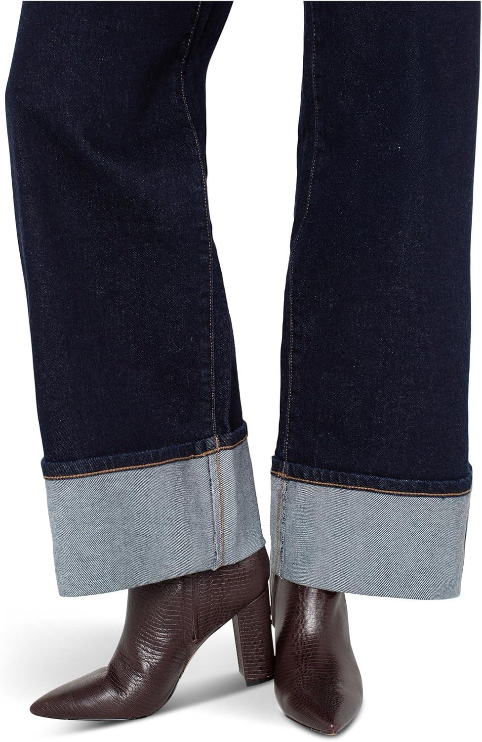image:imageLiverpool Womens Morgan MidRise Cuffed Wide Leg JeansIndigo Rinse