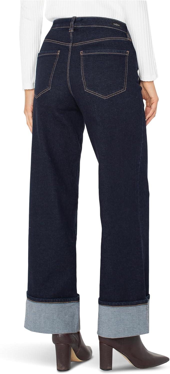 image:imageLiverpool Womens Morgan MidRise Cuffed Wide Leg JeansIndigo Rinse