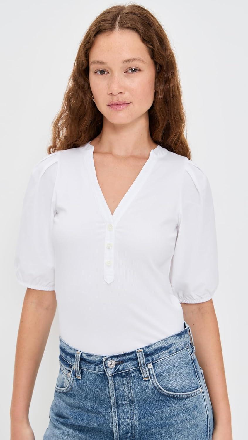 image:imageMadewell Womens Mixy VNeck Puff TeeWhite