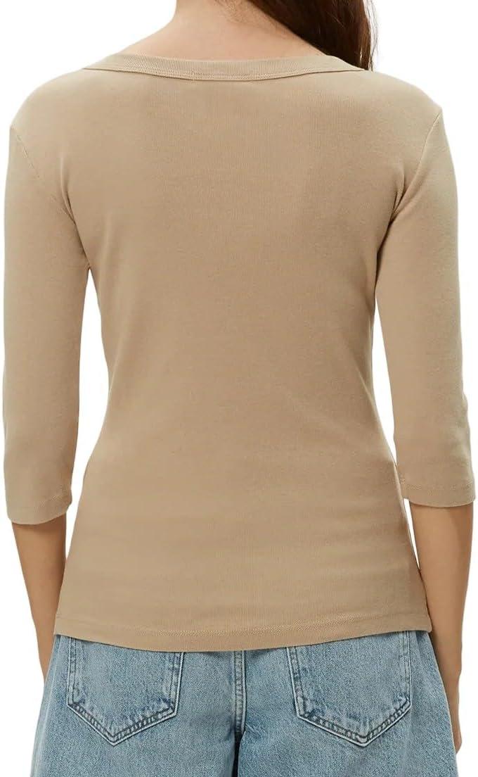 image:imageMichael Stars Womens Dot ThreeQuarter Sleeve Tee ShirtMacadamia