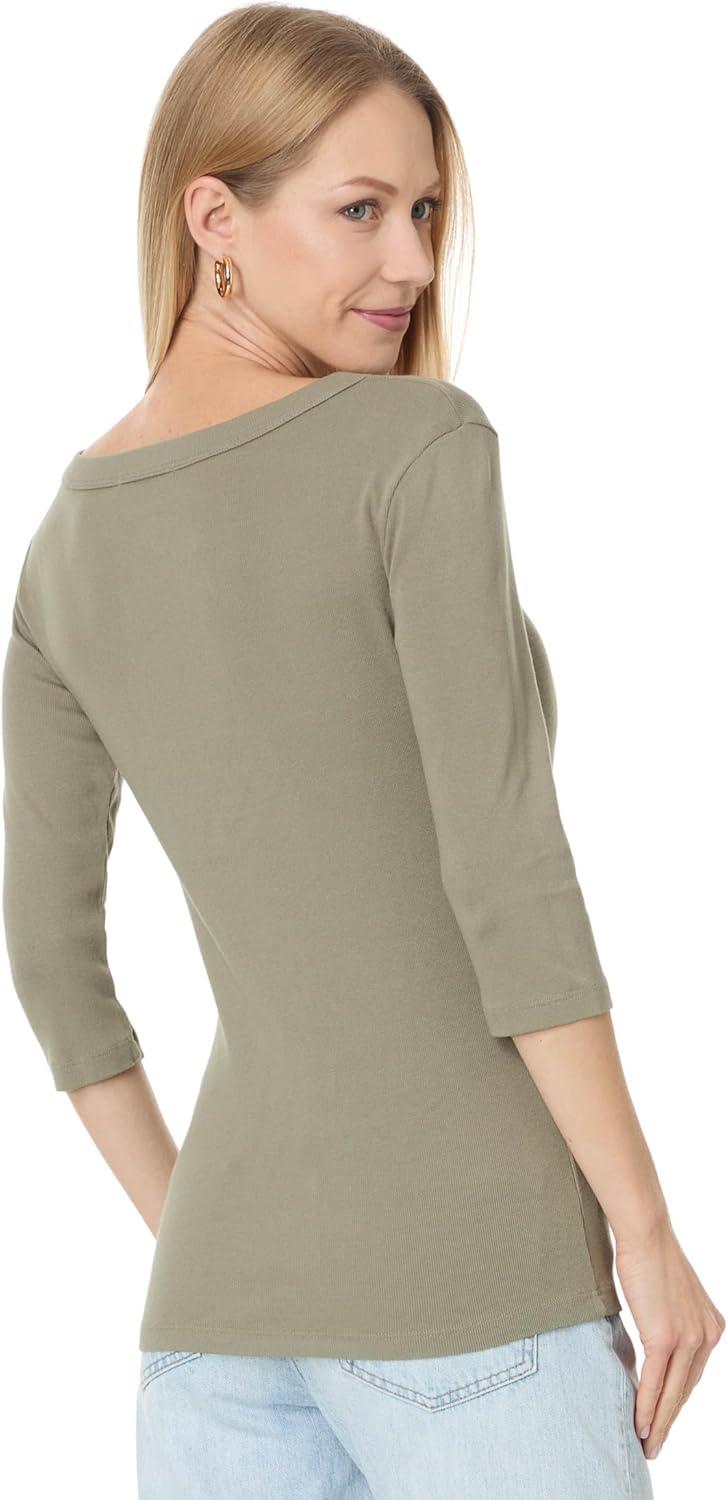 image:imageMichael Stars Womens Dot ThreeQuarter Sleeve Tee ShirtOlive
