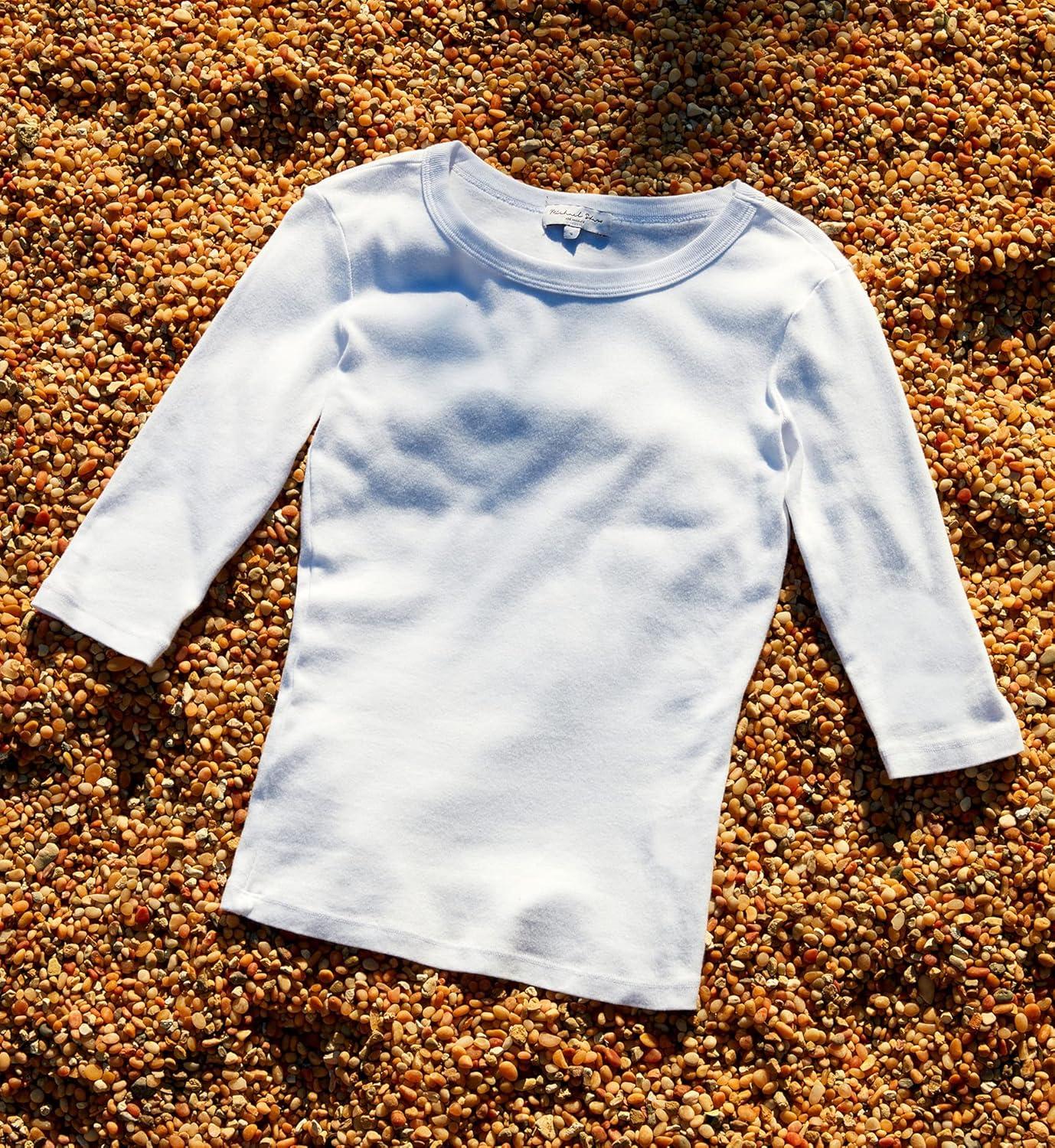 image:imageMichael Stars Womens Dot ThreeQuarter Sleeve Tee ShirtWhite