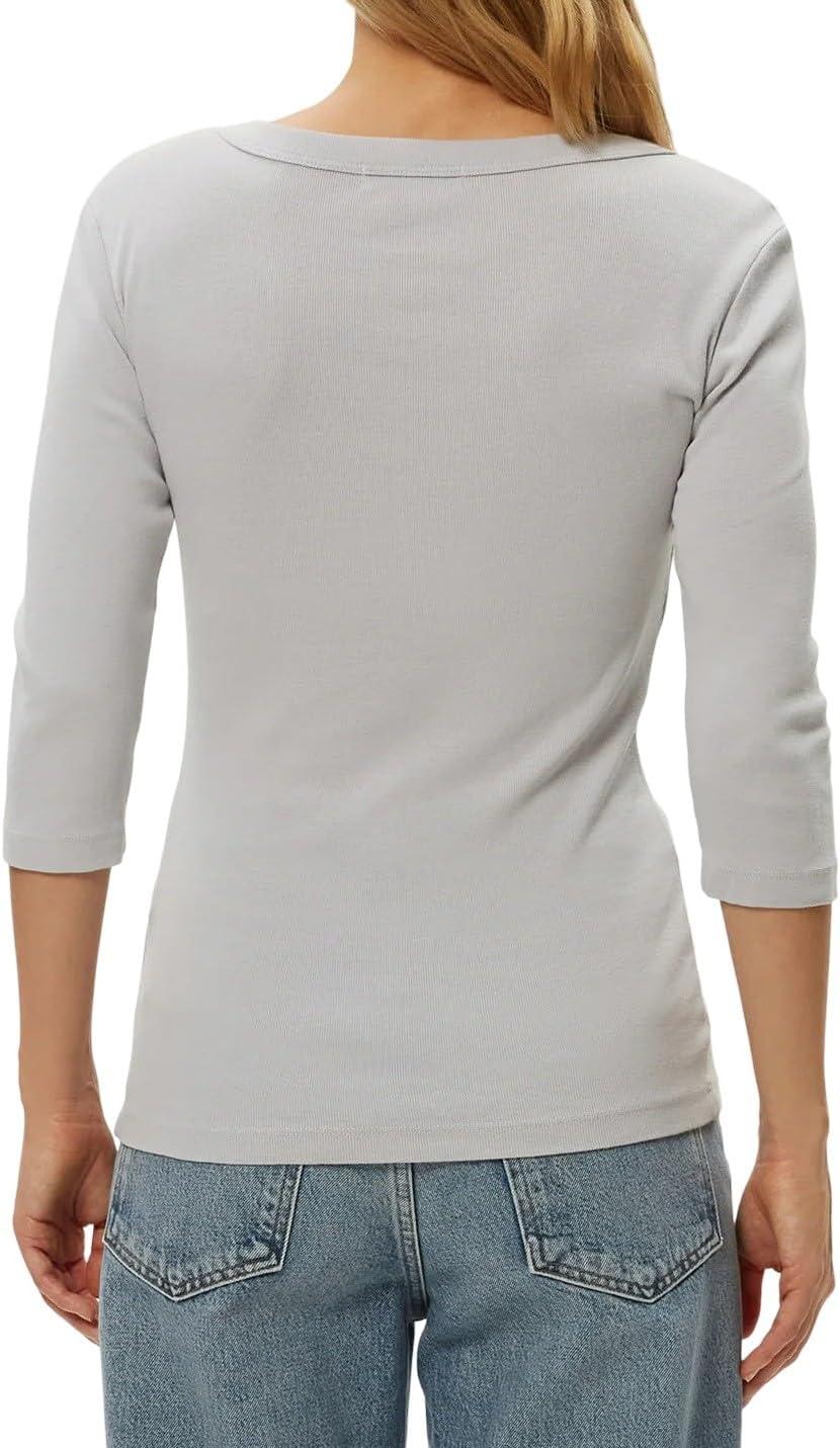 image:imageMichael Stars Womens Dot ThreeQuarter Sleeve Tee ShirtZinc