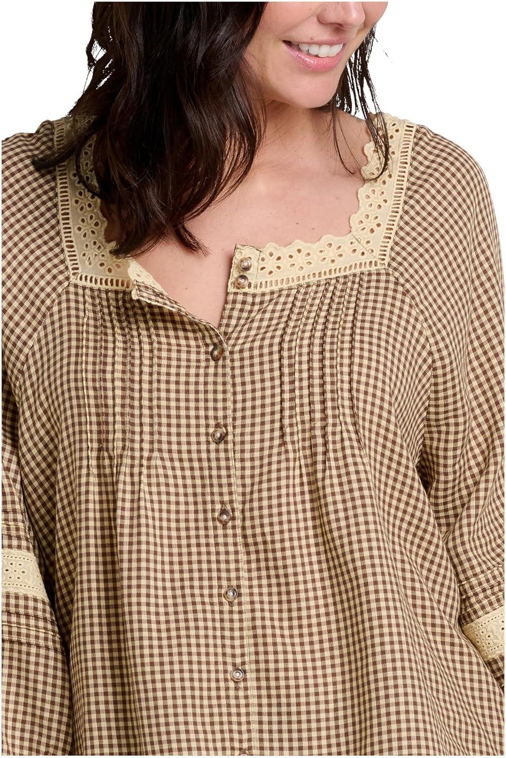 image:imageToadampCo Manzana Peasant Long Sleeve ShirtPartridge Gingham