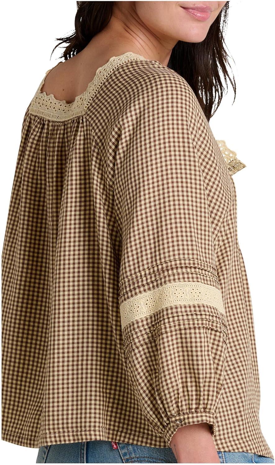 image:imageToadampCo Manzana Peasant Long Sleeve ShirtPartridge Gingham