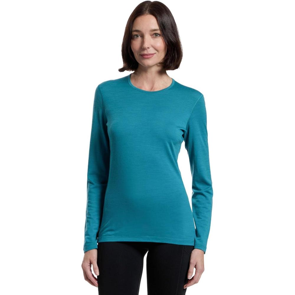 image:imageIcebreaker Merino Womens Merino 200 Oasis Long Sleeve CreweTopaz