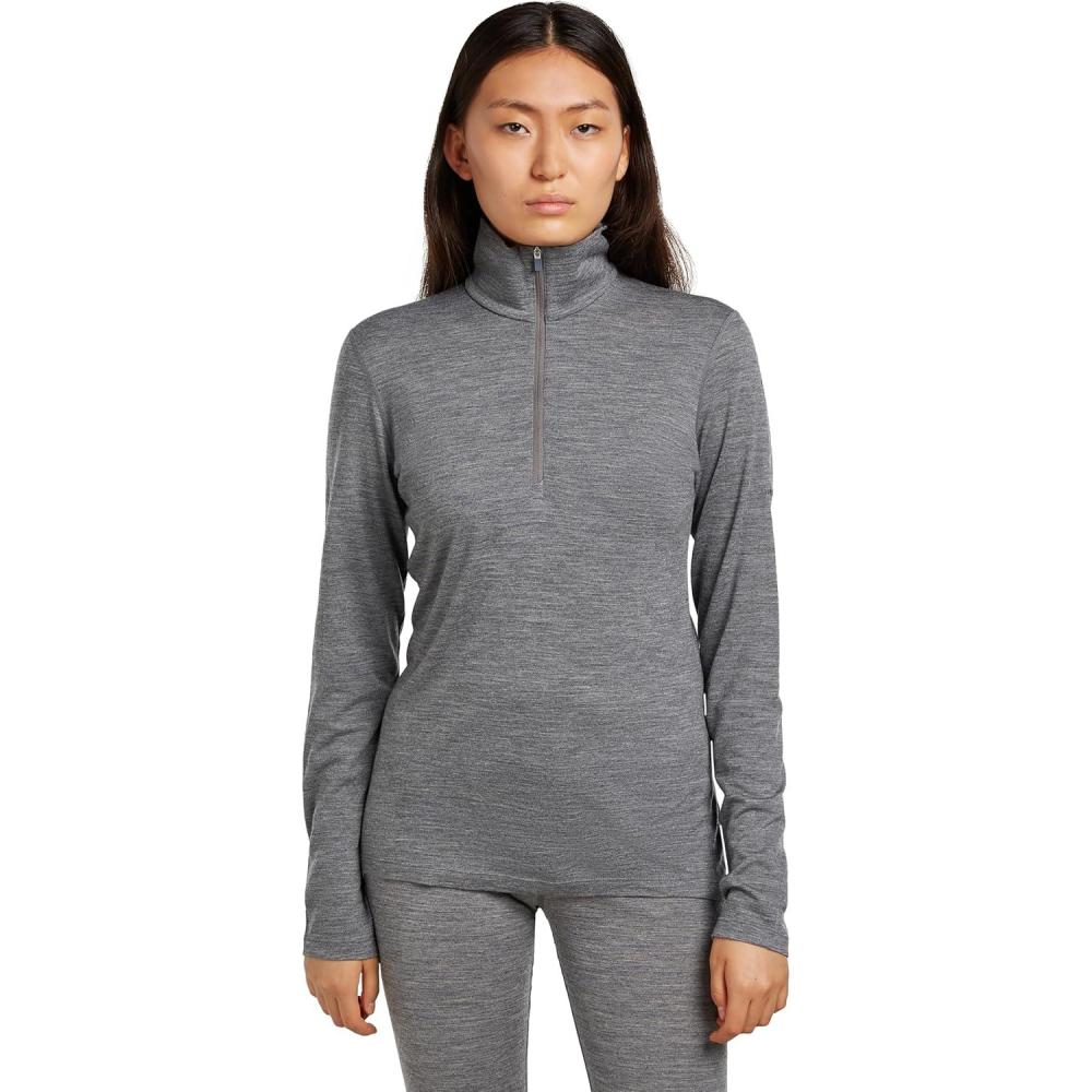 image:imageIcebreaker Merino womens Women Merino 200 Oasis Ls Half ZipGritstone Heather
