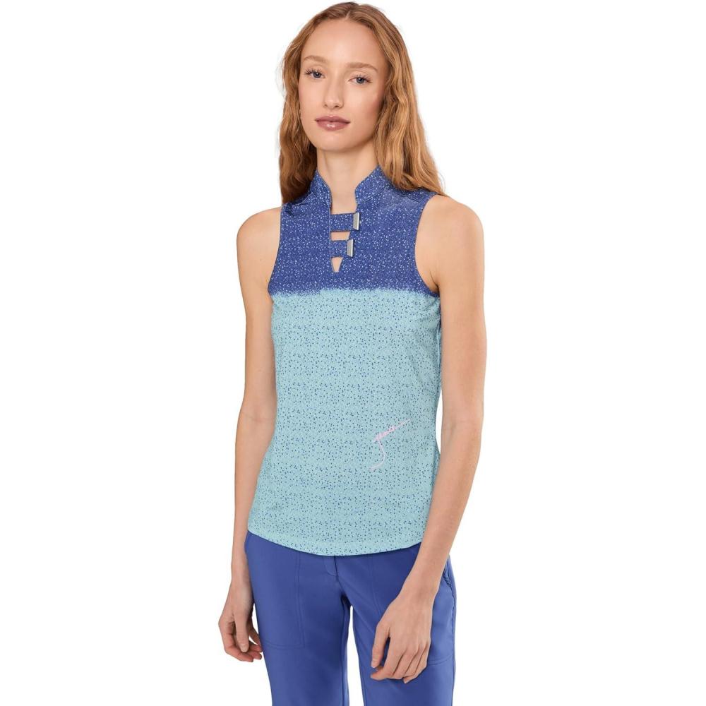 image:imageJamie Sadock Womens Dotted Up Print Sleeveless PoloSlate Purple
