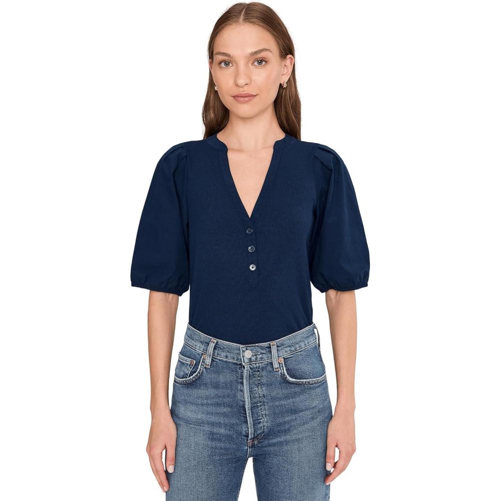 image:imageMadewell Womens Mixy VNeck Puff TeeMidnight Navy
