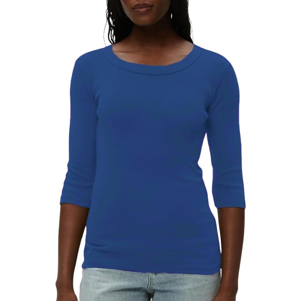 image:imageMichael Stars Womens Dot ThreeQuarter Sleeve Tee ShirtLapis