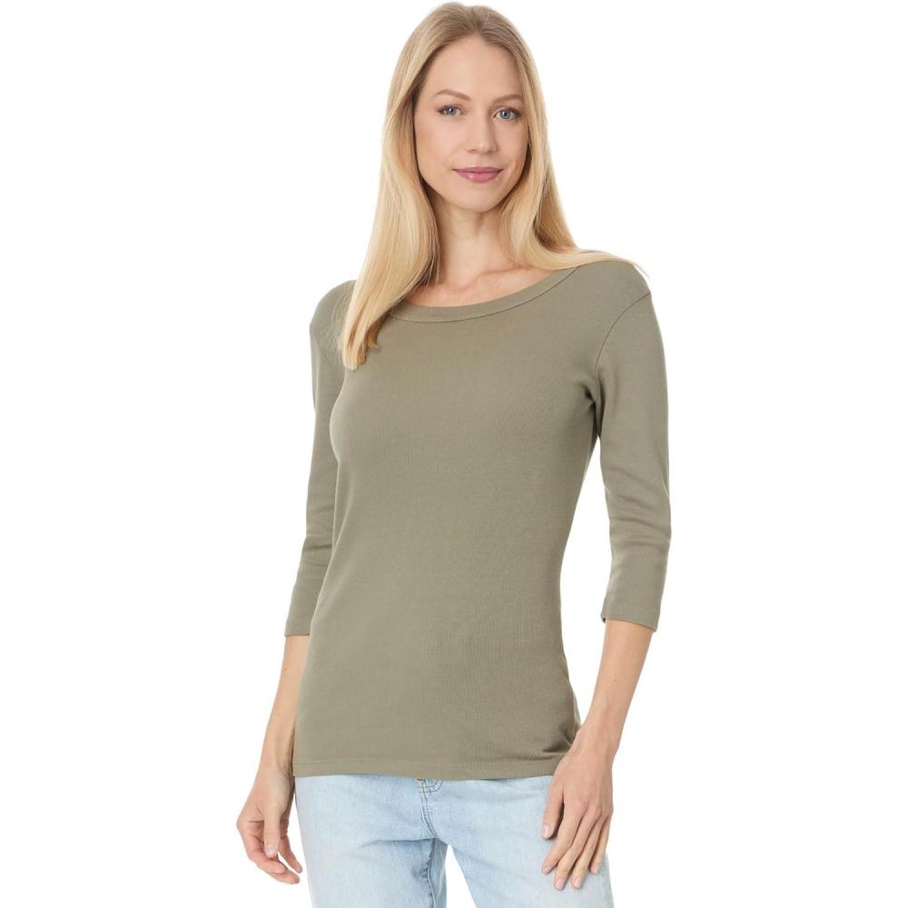 image:imageMichael Stars Womens Dot ThreeQuarter Sleeve Tee ShirtOlive