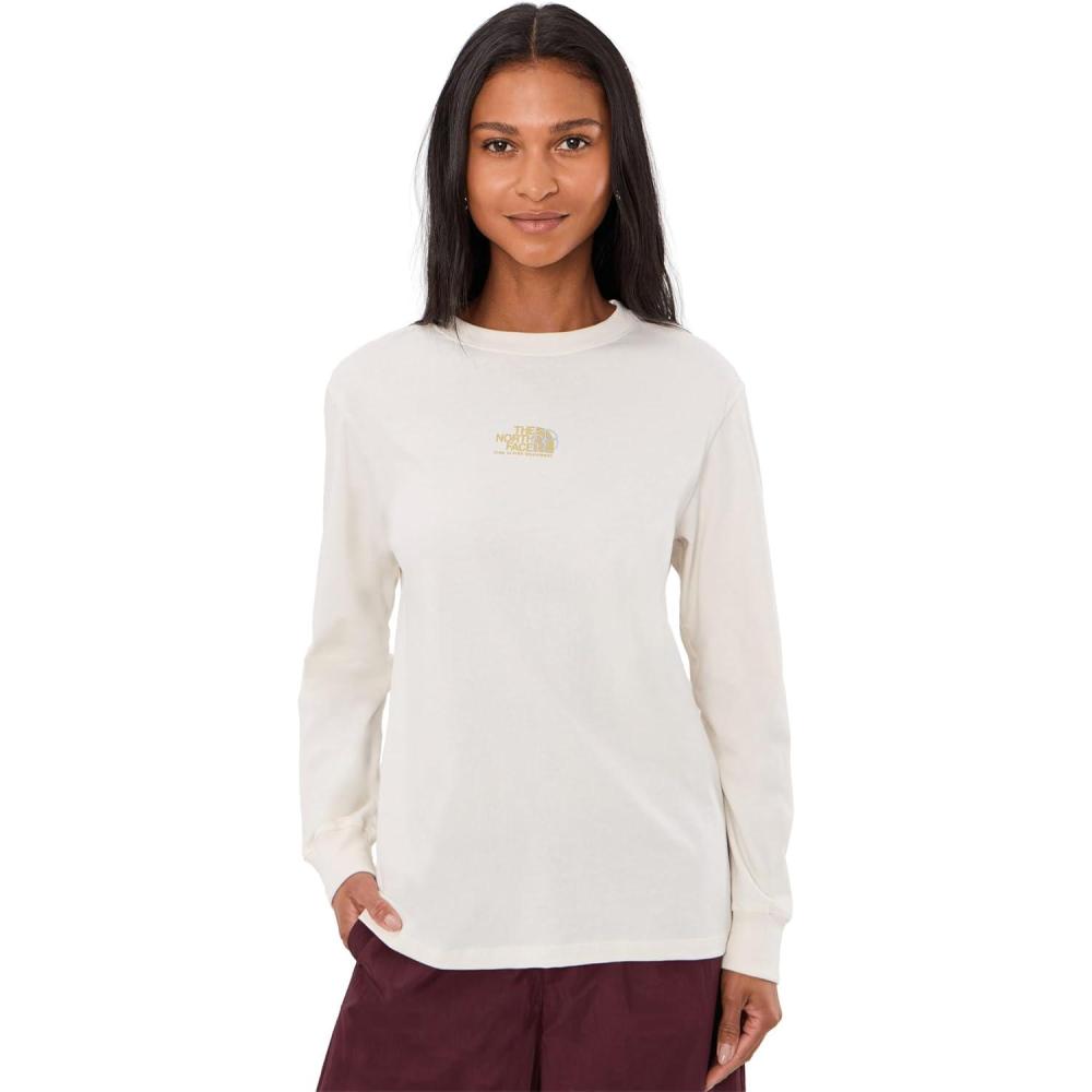 image:imageThe North Face Womens Floral Alpine Relaxed LongSleeve TeeWhite Dune