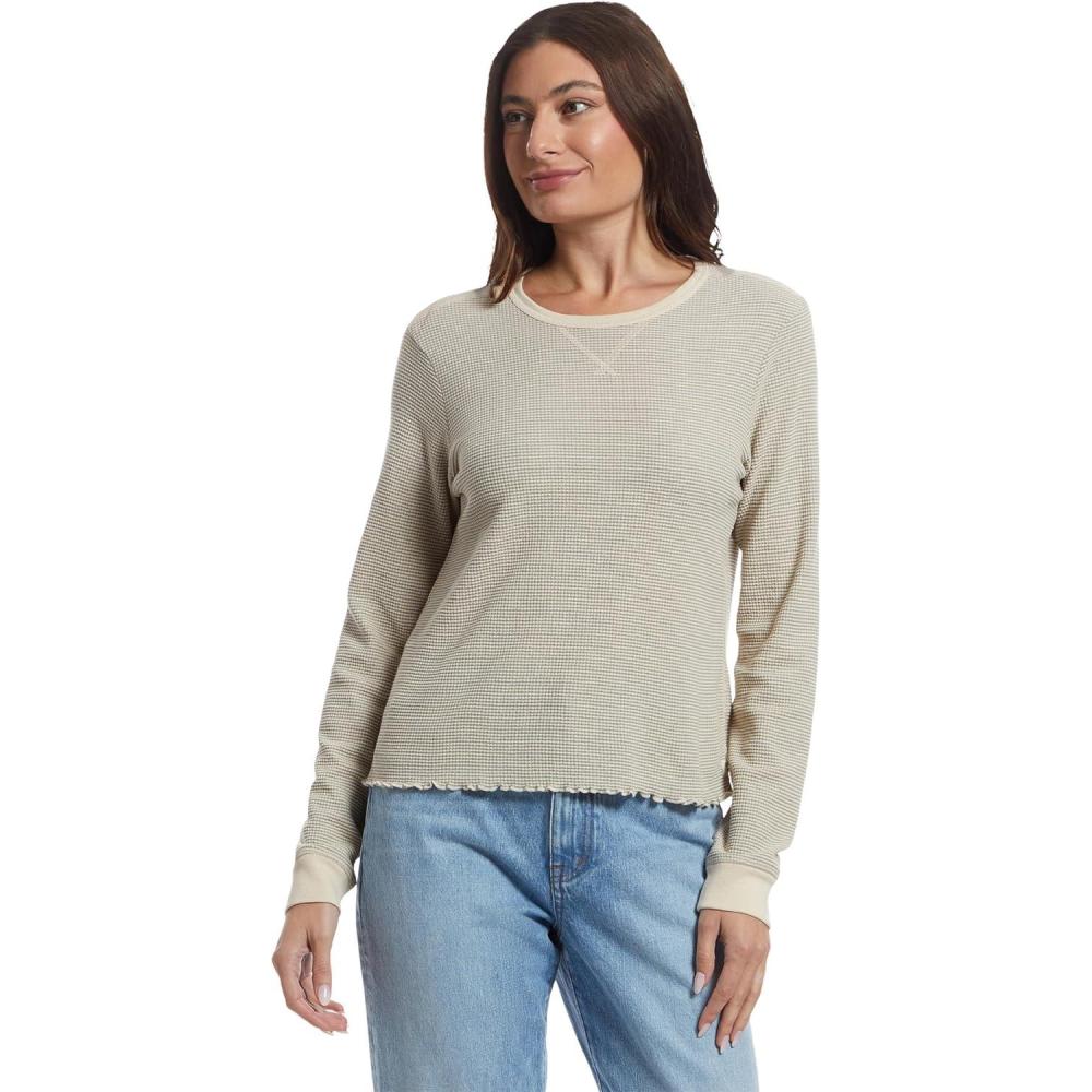 image:imageToadampCo Womens Foothill Long Sleeve Crew IIHeather Grey Stripe