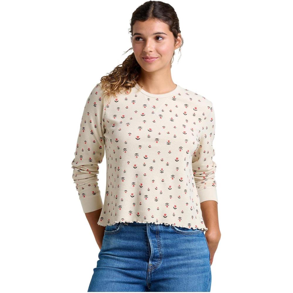 image:imageToadampCo Womens Foothill Long Sleeve Crew IISalt Tulip Print